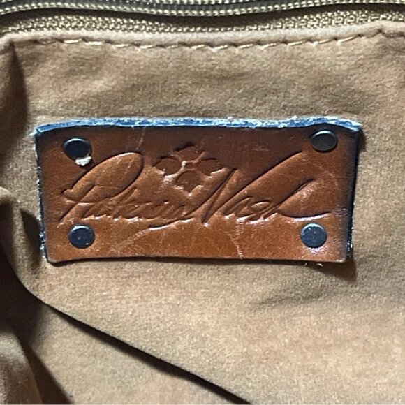 Patricia Nash Leather Floral Peruvian Painting Tote Bag Satchell Dual Handles - Picture 4 of 7